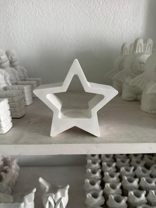 Portavelas de Escayola Estrella