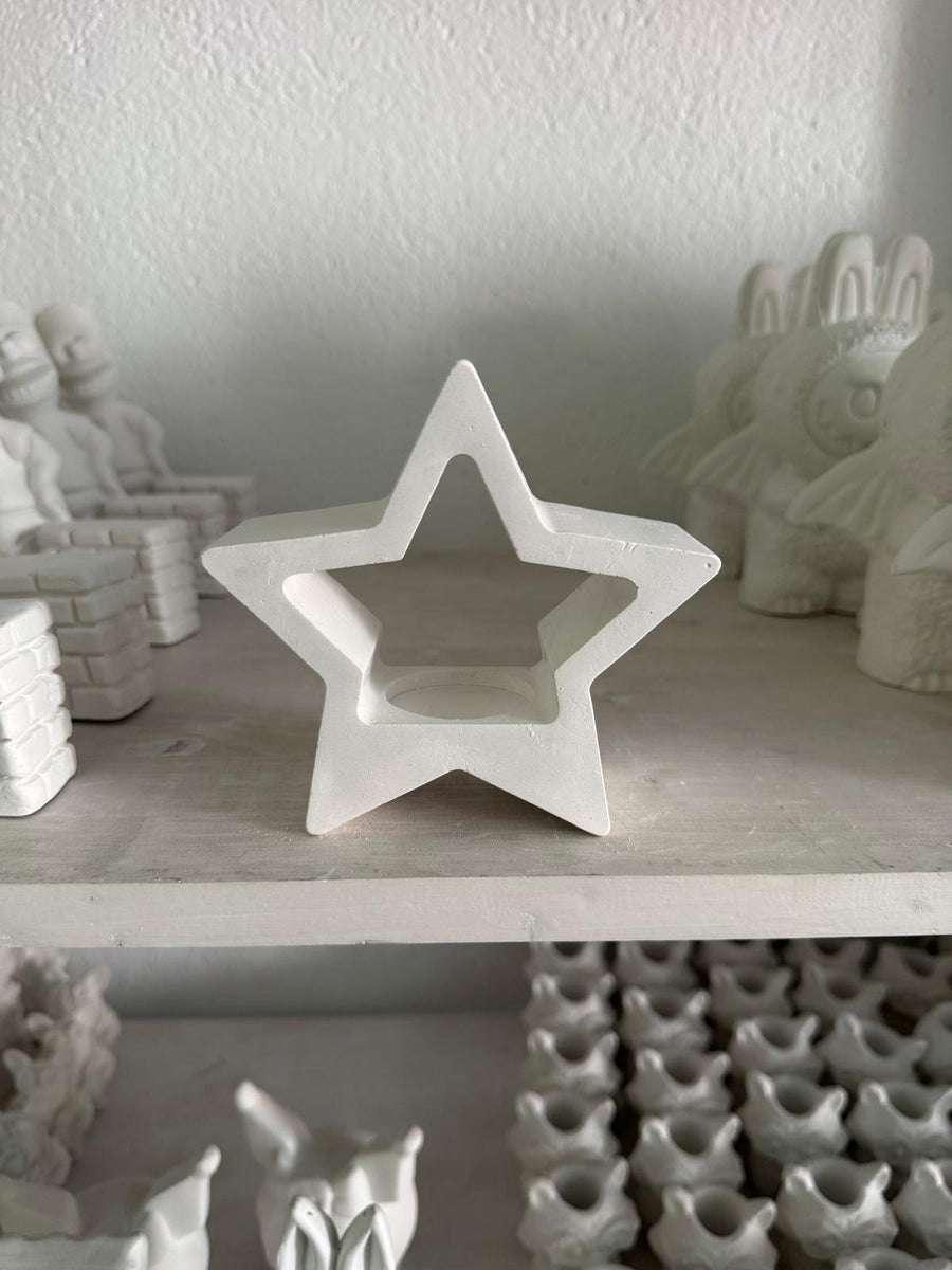 Portavelas de Escayola Estrella