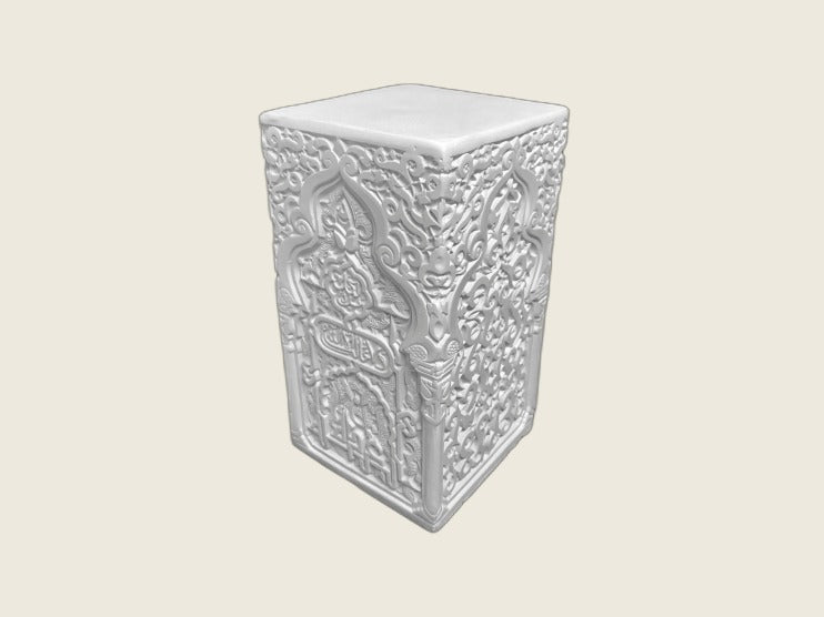 Cubo Yesería Nazarí de escayola (40×21×21 cm) · Ref. EA-0417 · Precio mayorista