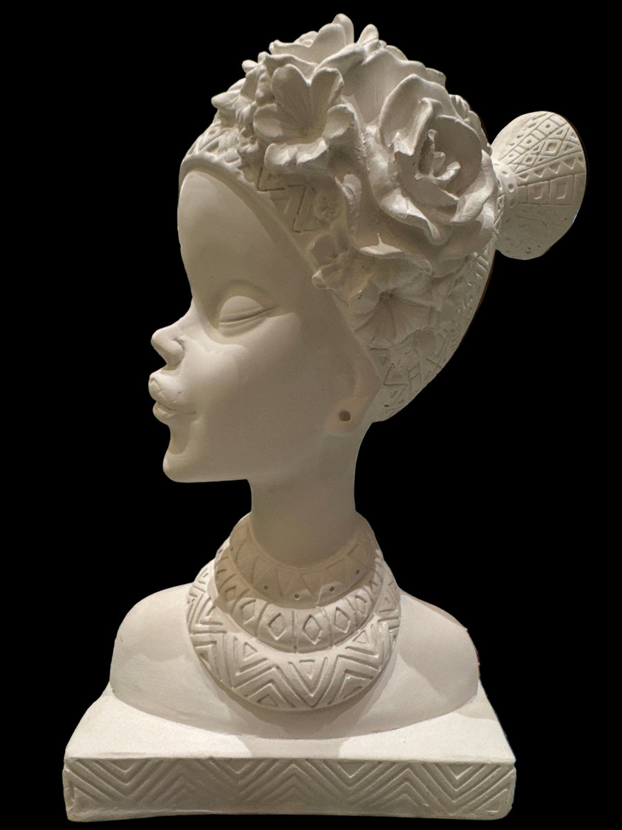Busto Mujer Africana con Tocado Floral [EXPERIENCIA]